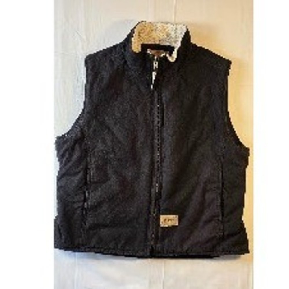 CE Schmidt Workwear Womens XL Quilted Sherpa Lined Vest Charcoal Gray Full Zip